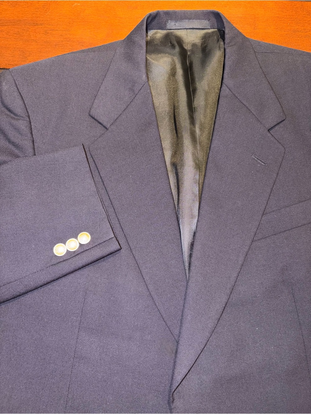 Tallia Uomo Classic Navy Blazer Sport Coat 42 Regular w/ Golden Buttons